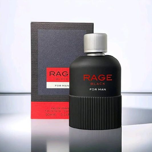 Rage Black For Men Edp 90ml by Fragrance World UAE