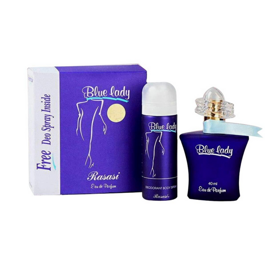 RASASI BLUE LADY EAU DE PARFUM FOR WOMEN 40ML + DEODORANT 50ML