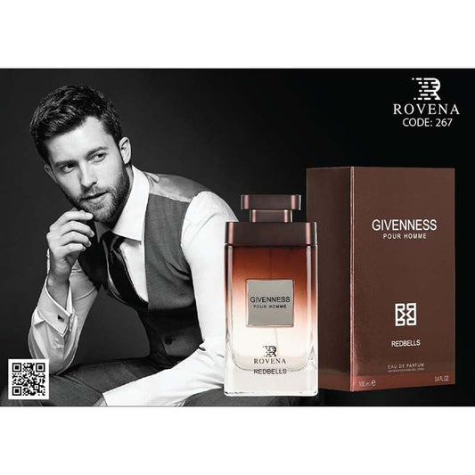 Парфюм для мужчин Rovena Giveness Pour Homme 100 мл (вдохновленный духом Givenchy Pour Homme).