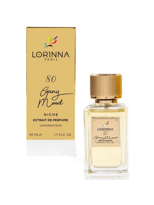 Lorinna Gany mood (Marc-Antoine Barrois Ganymede) Arabic perfumeTop note: mandarin
 Heart notes: Osmanthus, Violet, Saffron
 Last note: Immortelle