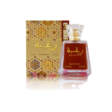 Lattafa Raghba Arabic unisex fragrance for women and men, EDP, 100ml.